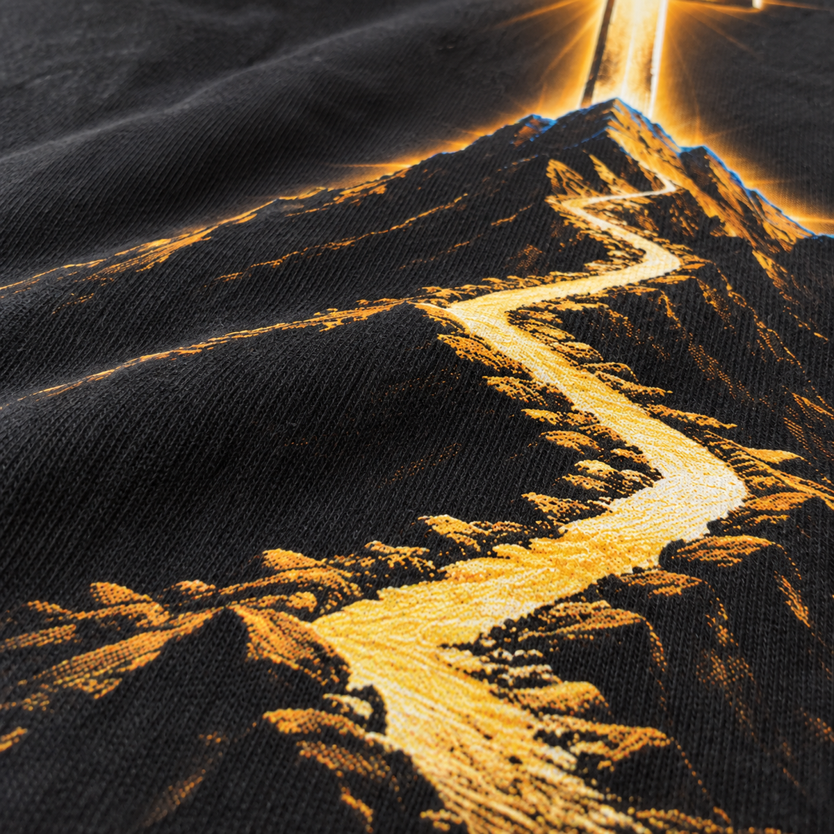 Textura da camiseta com a estampa Tudo Posso Naquele que Me Fortalece