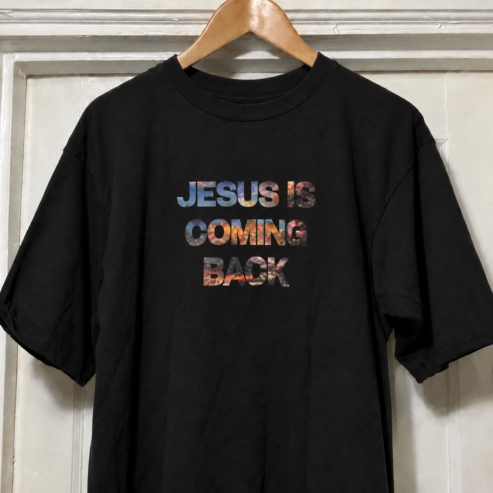 Camiseta gospel Jesus Is Coming Back | Estampa cristã em DTF