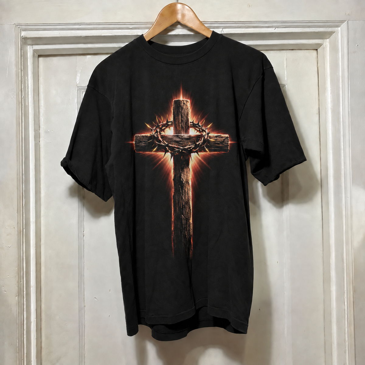Camiseta Cruz e Coroa de Espinhos, estampa completa