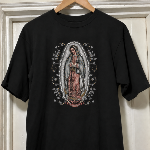 Camiseta Nossa Senhora de Guadalupe, estampa completa