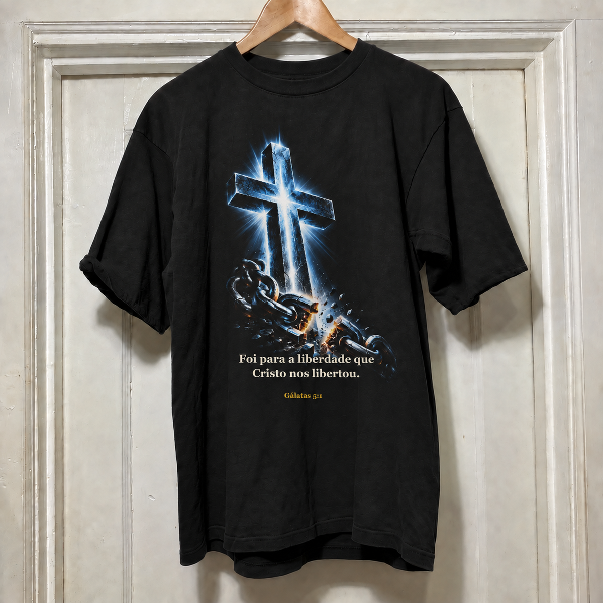 Camiseta Liberdade em Cristo, estampa completa