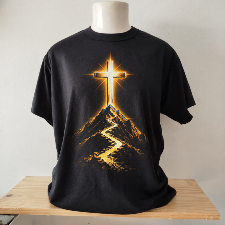 Camiseta gospel Tudo Posso Naquele que Me Fortalece | Estampa cristã em DTF