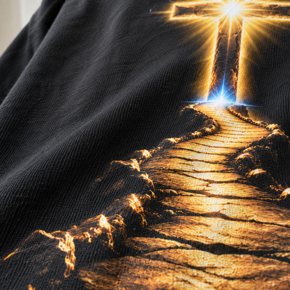 Textura da camiseta com a estampa O Senhor é Meu Pastor